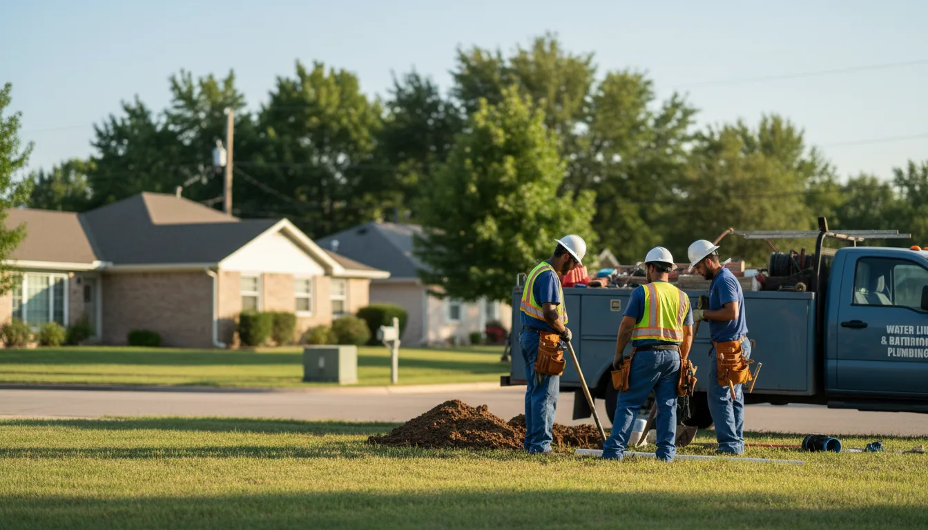 Residential water line and bathroom plumbing service in Hope, NJ